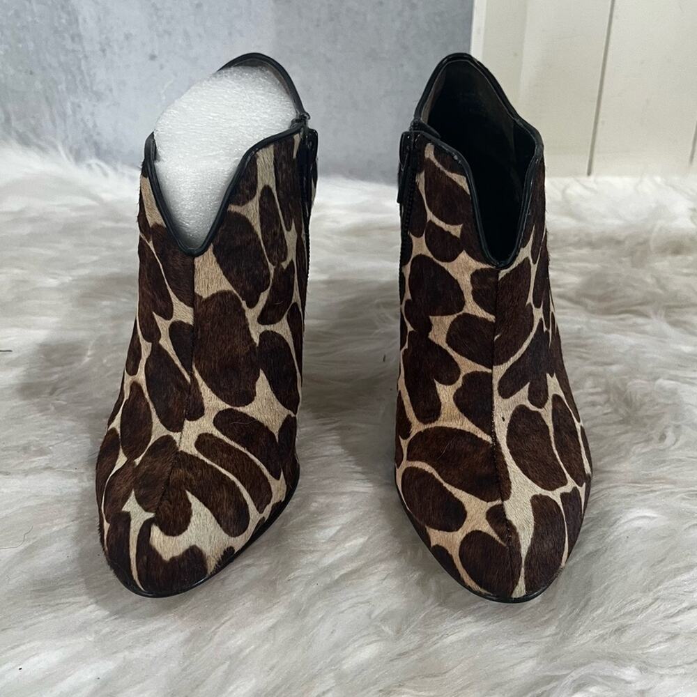NEW Nine West Leather Hair Calf Classic Spotted Leopard High Heel Ankle Boot 5.5 - Picture 4 of 15